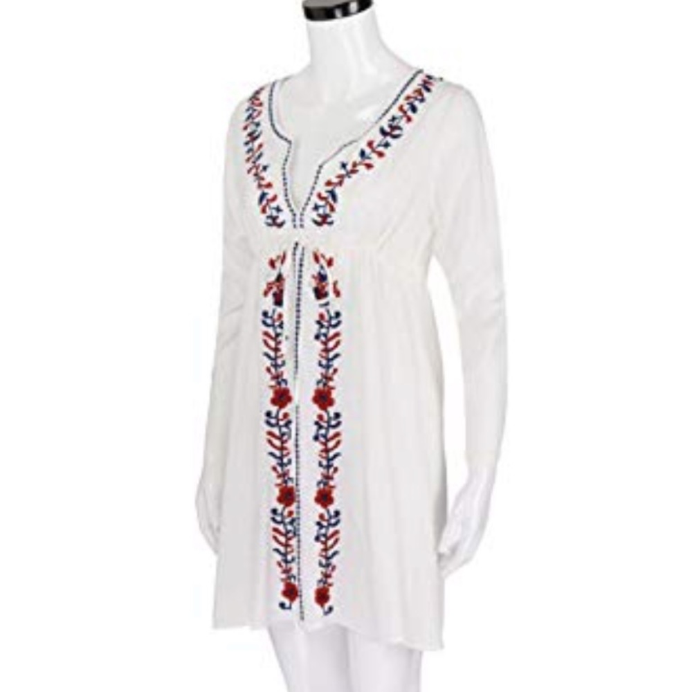 Boho Embroidered Tunic Dress - Picture 5 of 7